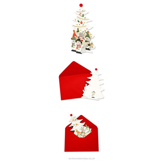 D'Won 3D Pop Up Card Card Snowmen Choir