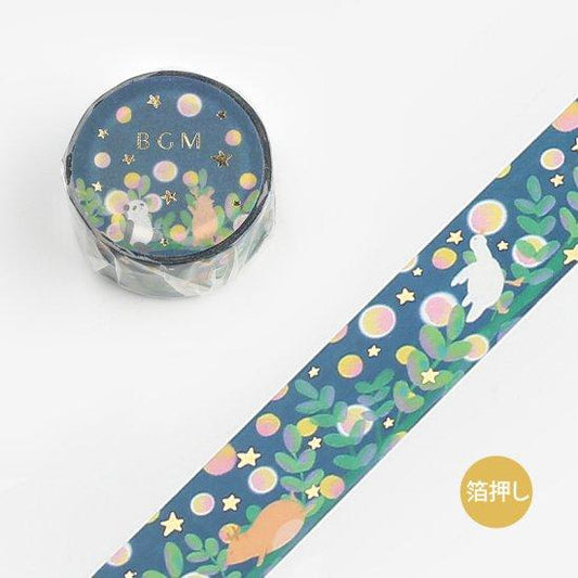 BGM Little World Starry Night Forest Washi Tape