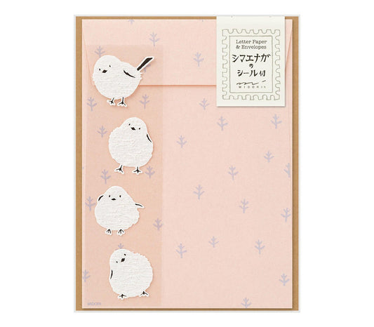 Midori Letter Set With Long-Tailed Tit Stickers