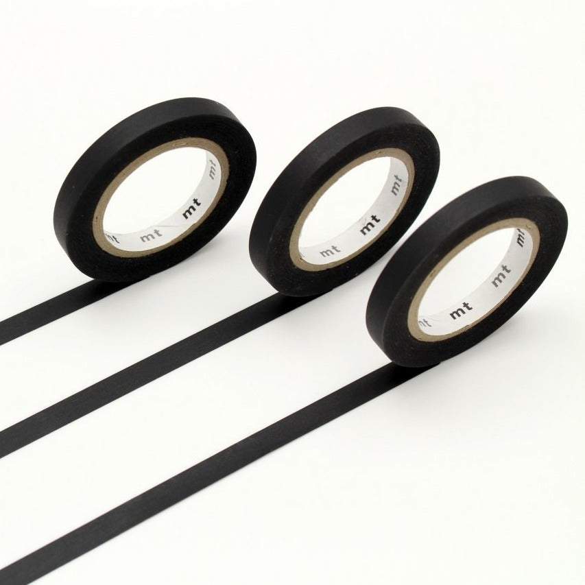 MT Slim 6mm Washi Tape Set J Matte Black (7m)