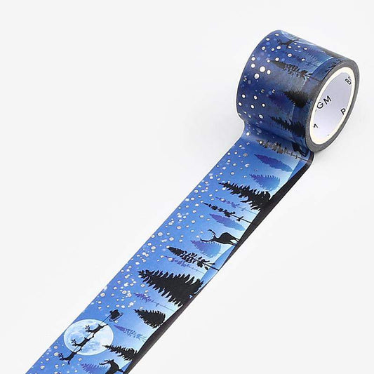 BGM Christmas Snowy Night Masking Tape