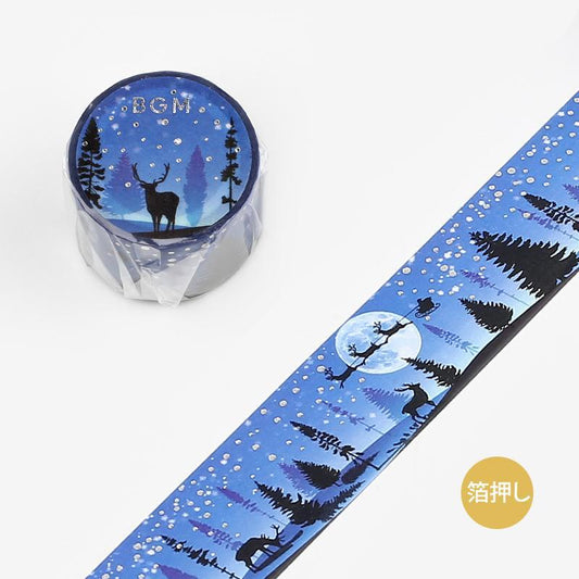 BGM Christmas Snowy Night Masking Tape
