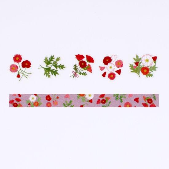 Bande Washi Roll Aufkleber Sprache der Blumen: Mohn