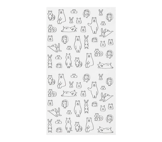 Midori Notebook Stickers - Talking Forest Animals