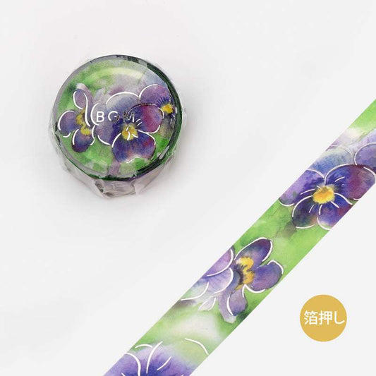 BGM Watercolor Flower, Violet Washi Tape