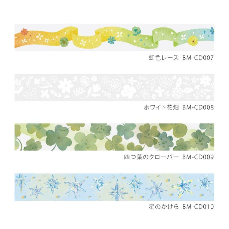 BGM White Flower Field Clear Tape