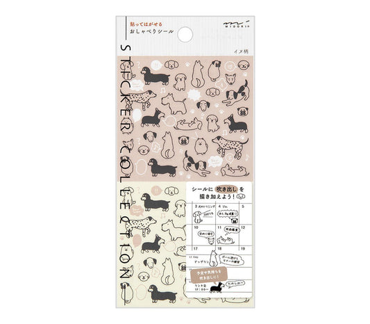 Midori Notebook Stickers - Talking Dogs