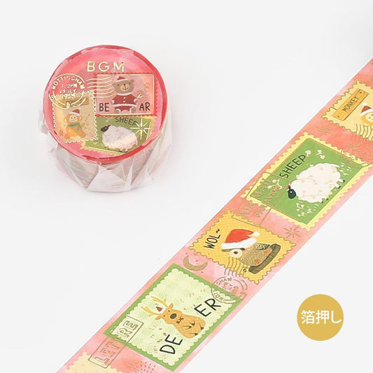 BGM Christmas Animals Masking Tape