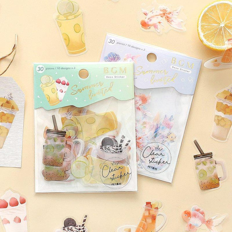 BGM Flowers Blossom Yellow Clear Sticker