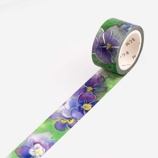 BGM Watercolor Flower, Violet Washi Tape