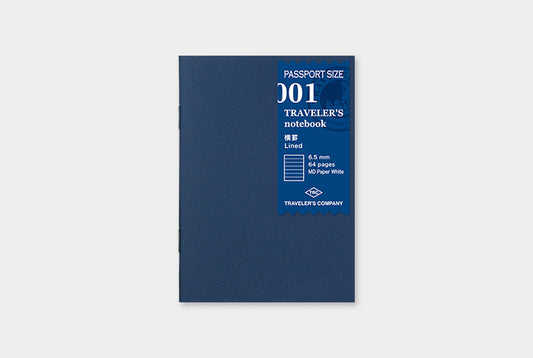 Traveler's Notebook Refill 001 (Passport Size) - Lined | Washi Wednesday