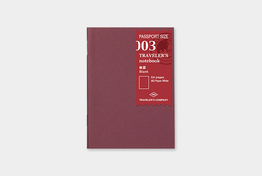 Traveler's Notebook Refill 003 (Passport Size) - Blank | Washi Wednesday