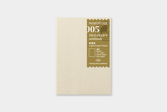 Traveler's Notebook Refill 005 (Passport Size) - Lightweight Paper | Washi Wednesday
