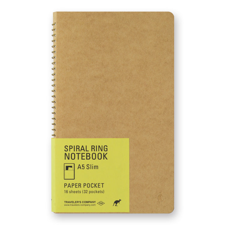 TRAVELER'S COMPANY Spiral Ring Notebook (A5 Slim) Paper Pocket