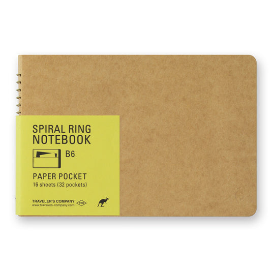 TRAVELER'S COMPANY Spiral Ring Notebook (B6) Paper Pocket