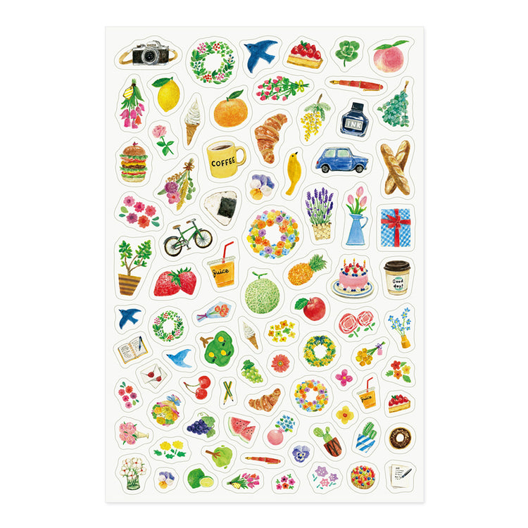 Midori Yuru Log Sticker (1 Sheet) - Motif