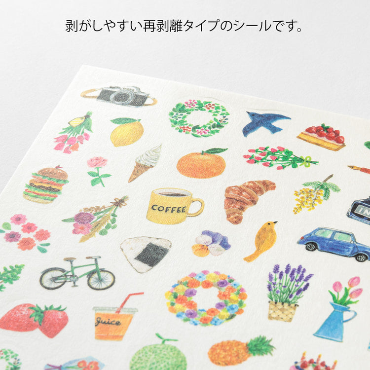 Midori Yuru Log Sticker (1 Sheet) - Motif