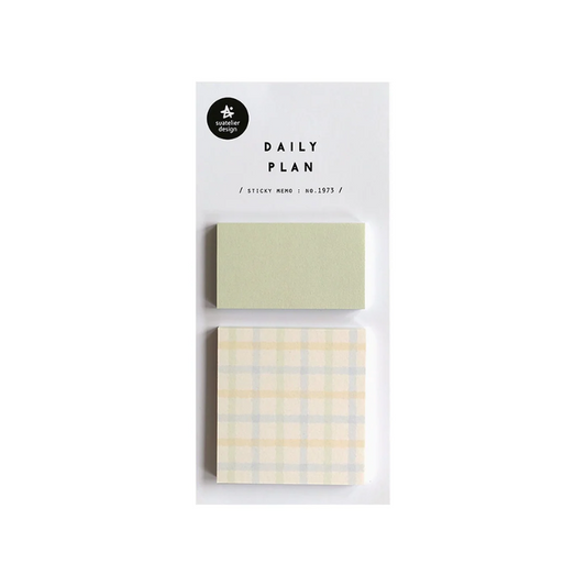 Suatelier Daily Plan.59: Pale Gingham - Sticky Notes