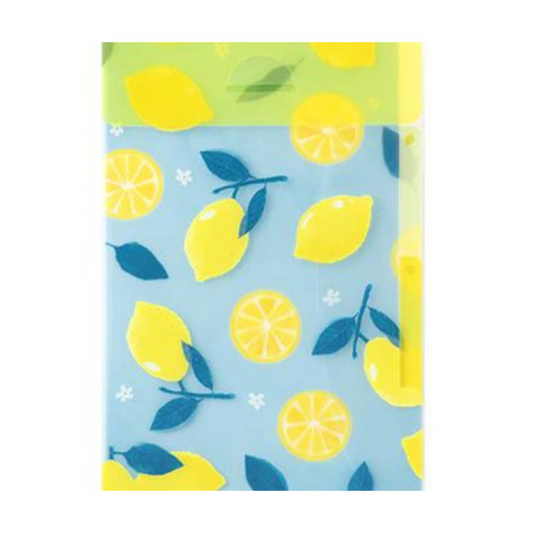 Midori A4 3 Pockets Clear Folder - Lemon