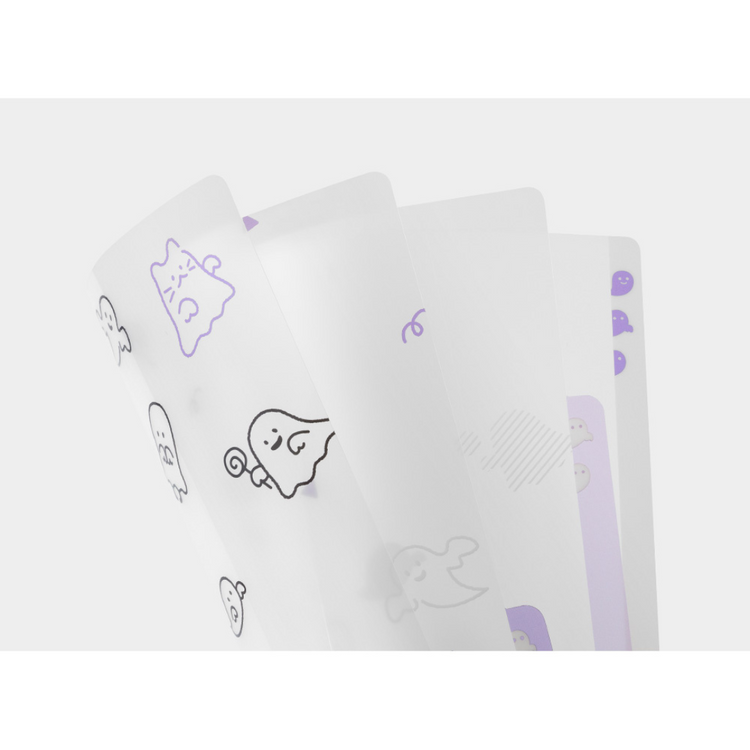 Midori A4 3 Pockets Clear Folder - Ghost