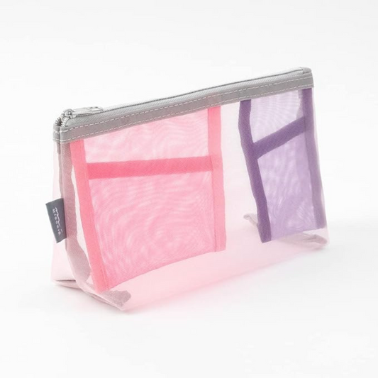 Midori Pen & Tool Pouch Mesh with Gusset - Pink