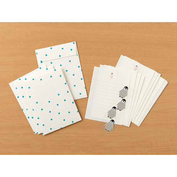 Midori Letter Paper & Envelopes with Stickers 946 Penguin A
