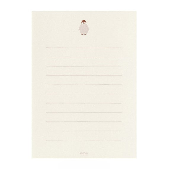 Midori Letter Paper & Envelopes with Stickers 946 Penguin A
