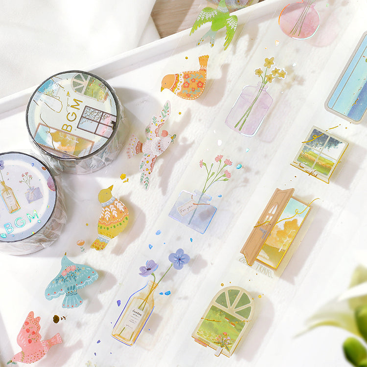 BGM Foil Stamping Clear Tape: Life - Bird Embroidery