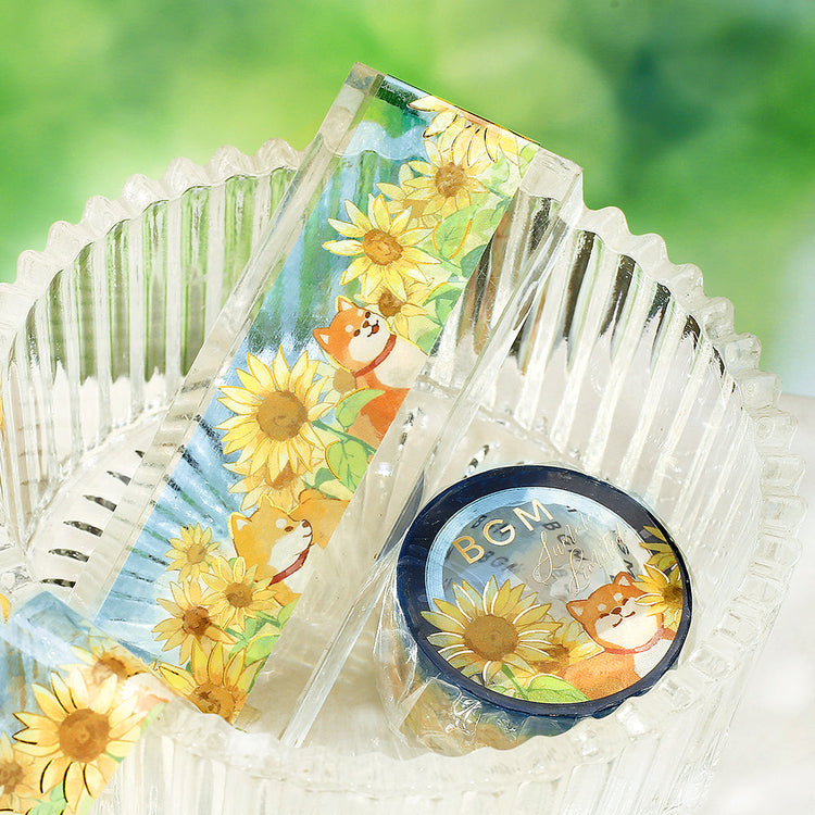 BGM Summer Limited Clear Tape - Dogs and Sunflowers