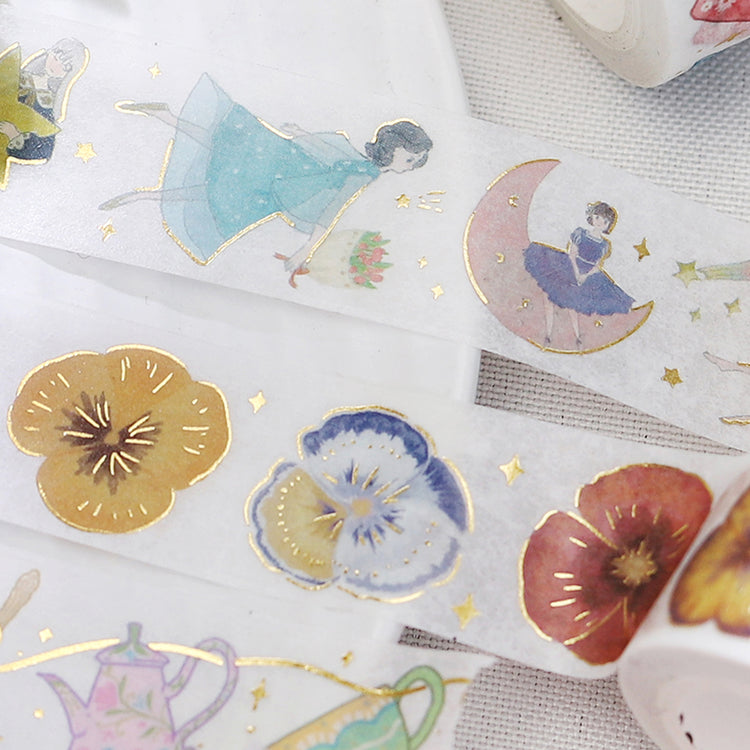 BGM Foil Stamping Masking Tape: Life - Pansy Bookmark