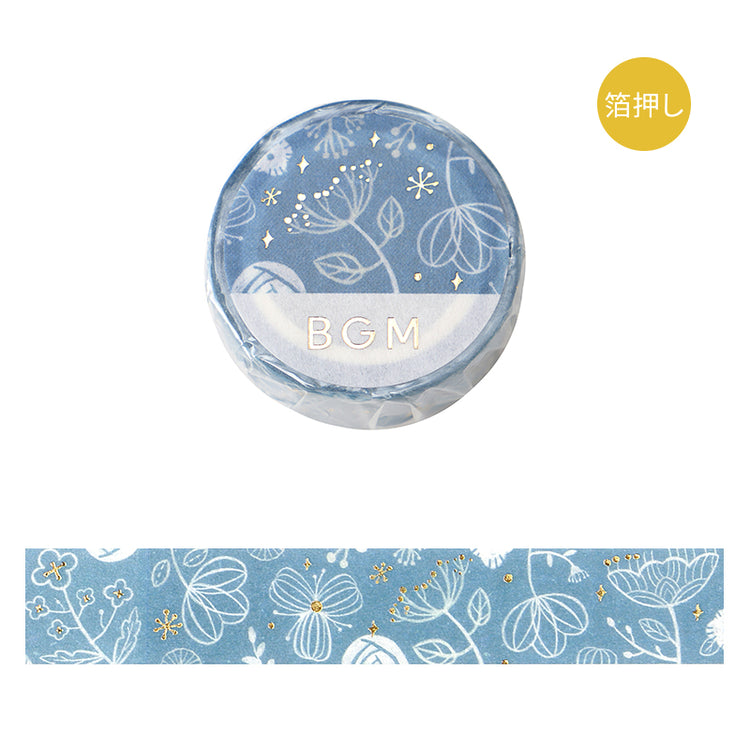 BGM Foil Stamping Masking Tape: Kusabana Techo - Blue Transparent