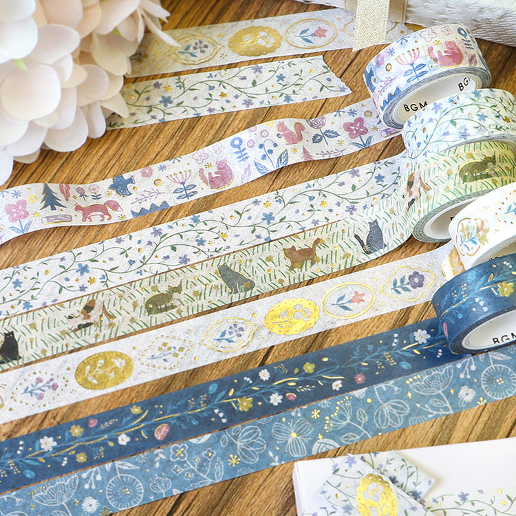 BGM Foil Stamping Masking Tape: Kusabana Techo - Blue Transparent