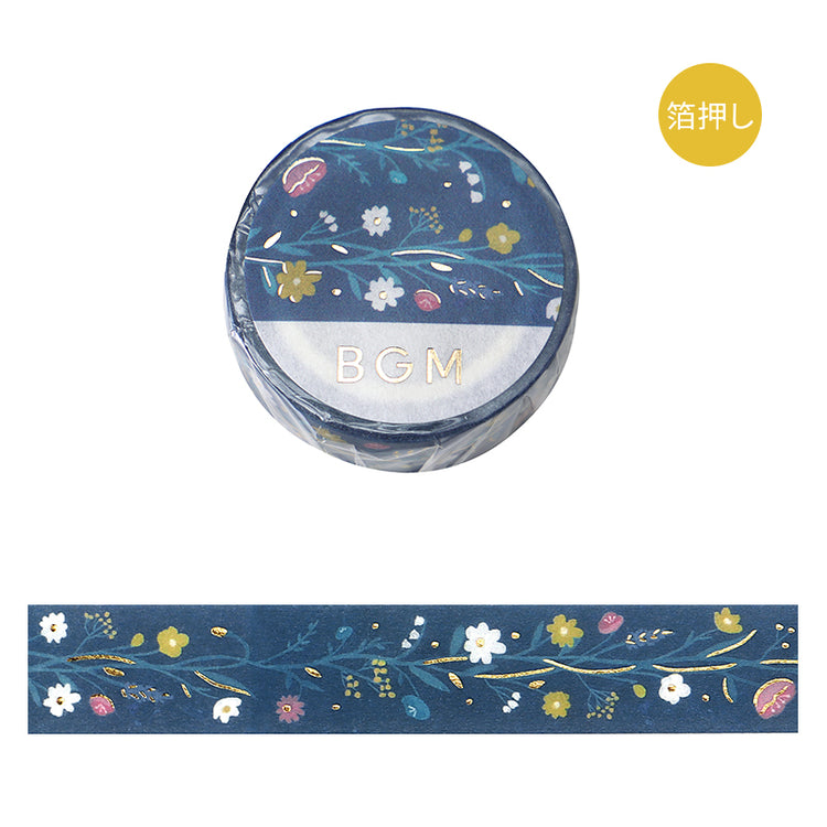 BGM Foil Stamping Masking Tape: Kusabana Techo - Hana no Hana (Flowering Plants)