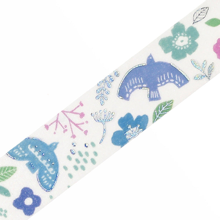 BGM Foil Stamping Masking Tape: Nordic Forest - Birdsong