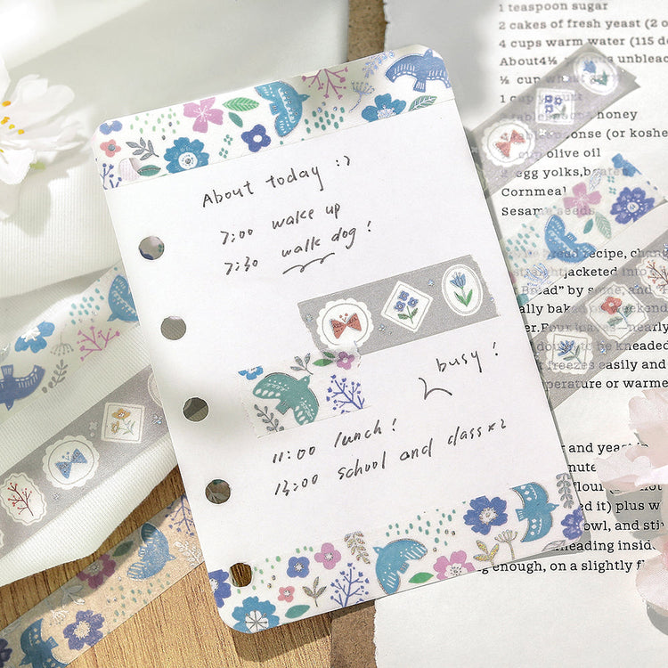 BGM Foil Stamping Masking Tape: Nordic Forest - Birdsong