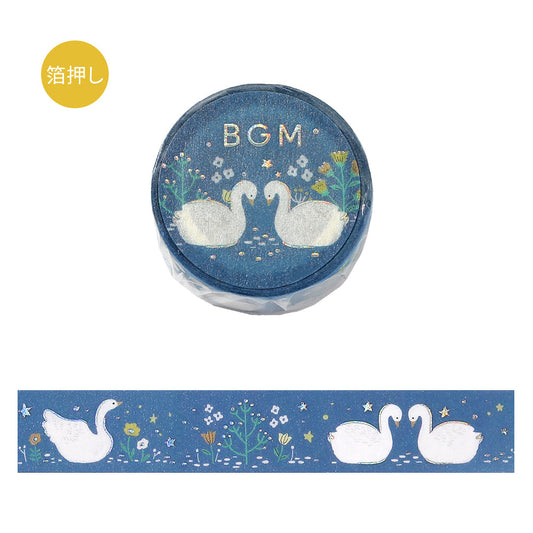BGM Foil Stamping Masking Tape: Nordic Forest - Swan Lake