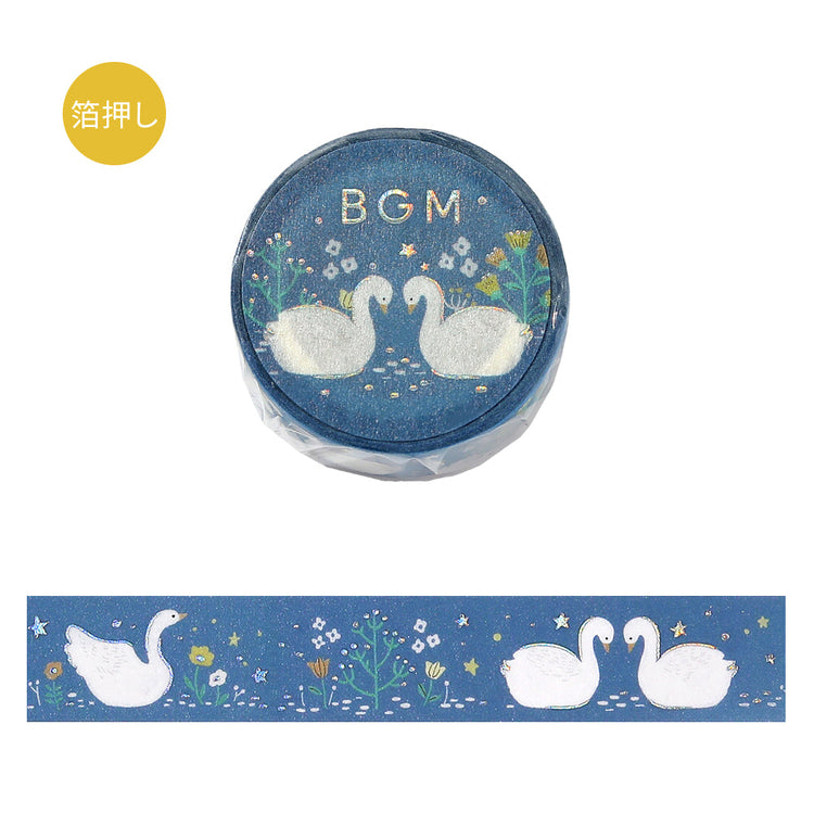 BGM Foil Stamping Masking Tape: Nordic Forest - Swan Lake