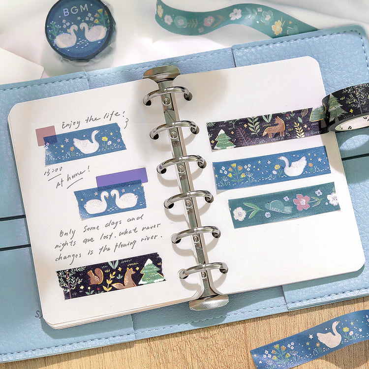 BGM Foil Stamping Masking Tape: Nordic Forest - Moonlit Forest
