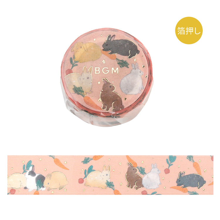 BGM Foil Stamping Masking Tape: Rabbit Country - 3 o'clock Snack