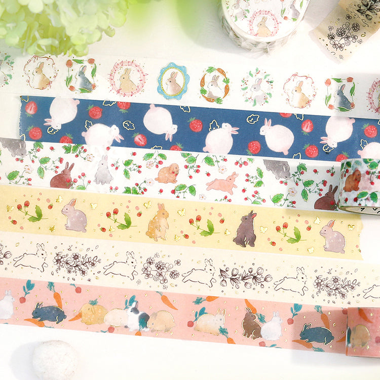 BGM Foil Stamping Masking Tape: Rabbit Country - 3 o'clock Snack