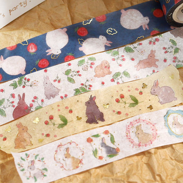 BGM Foil Stamping Masking Tape: Rabbit Country - Strawberry Daifuku