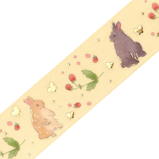 BGM Foil Stamping Masking Tape: Rabbit Country - Raspberry