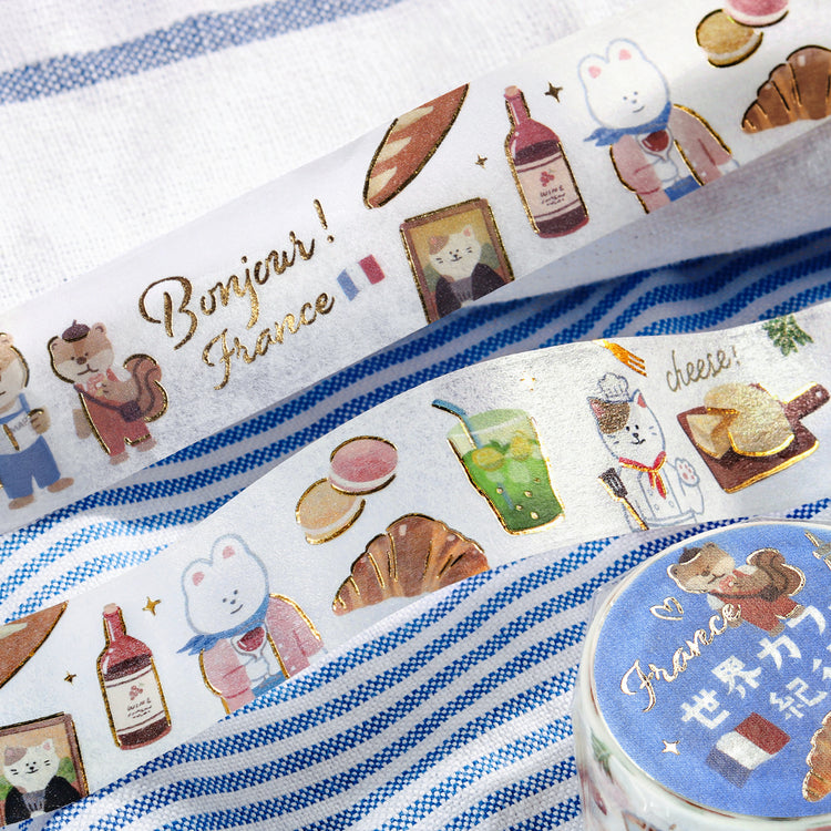 BGM Foil Stamping Masking Tape: World Cafe Travel - France