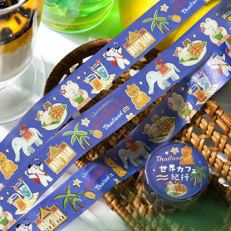 BGM Foil Stamping Masking Tape: World Cafe Travel - Thailand