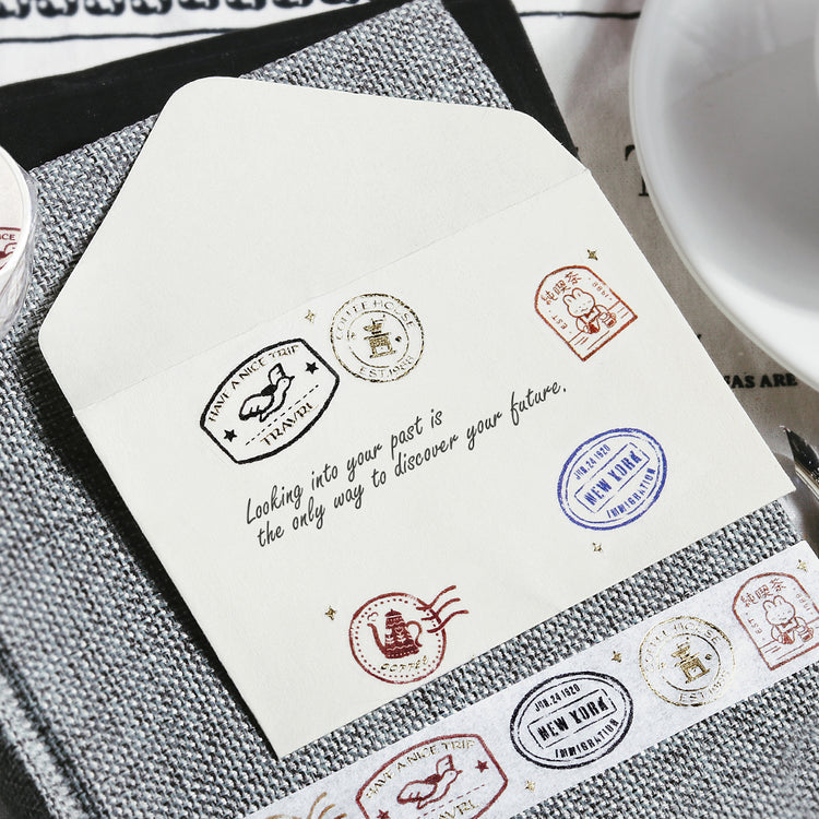 BGM Foil Stamping Masking Tape: World Cafe Travel - Stamps