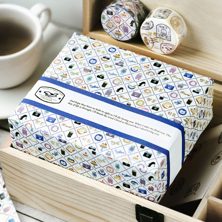 BGM Foil Stamping Masking Tape: World Cafe Travel - Mini Stamps