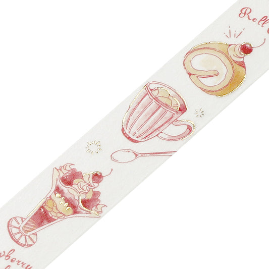 BGM Foil Stamping Masking Tape: Travel, Cafe, and Diary - Rose