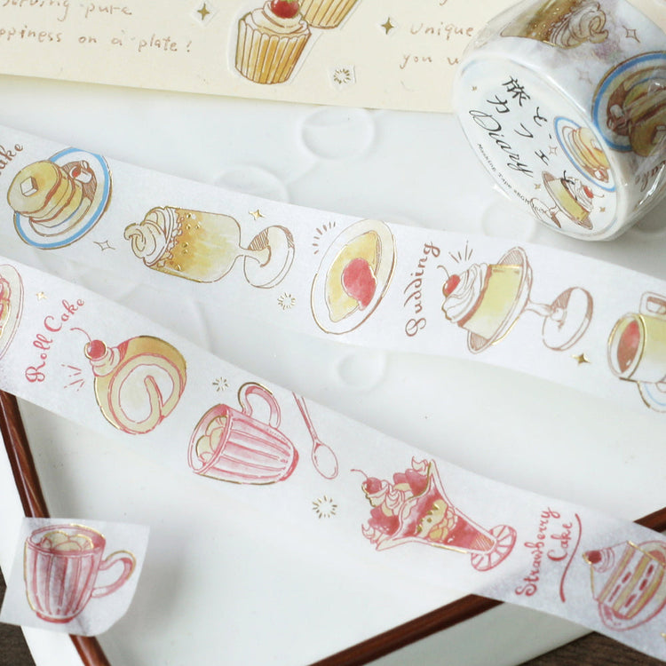 BGM Foil Stamping Masking Tape: Travel, Cafe, and Diary - Rose