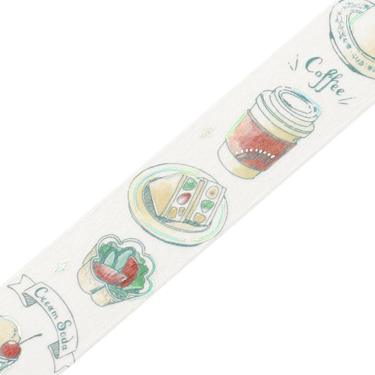 BGM Foil Stamping Masking Tape: Travel, Cafe, and Diary - Mint