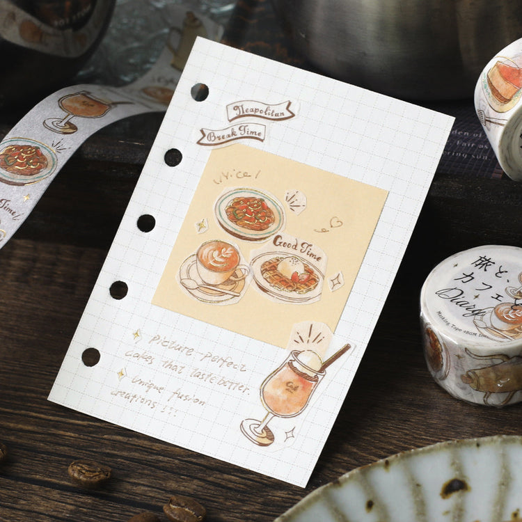 BGM Foil Stamping Masking Tape: Travel, Cafe, and Diary - Orange